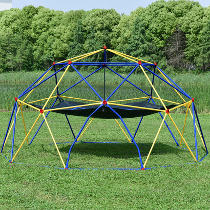 BB7- 10ft Geometric Dome Climber Play Center, Kids Climbing Dome Tower with Hammock, Rust & UV Resistant Steel Supporting 1000 LBS - Likeshoppe 