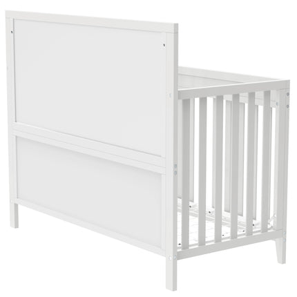 AO4-Certified Baby Safe Crib, Pine Solid Wood, Non-Toxic Finish, Snow White - Likeshoppe 