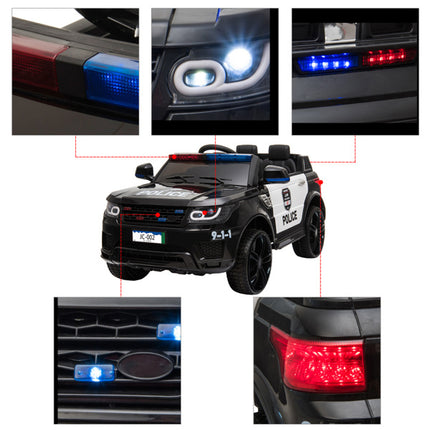 BH14- 12V Kids Police Ride On Car Electric Cars 2.4G Remote Control, LED Flashing Light, Music & Horn. - Likeshoppe 