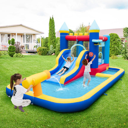 BC14- Inflatable Water Slide Bounce House with 680W Blower and 2 Pools - Likeshoppe 