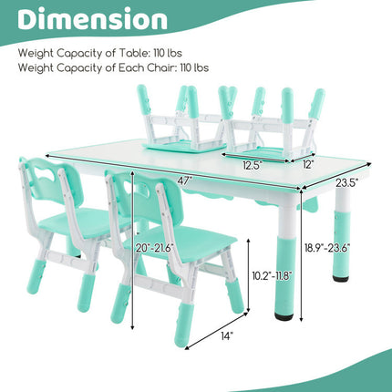 AV3- Kids Table and Chairs Set for 4 with Graffiti Desktop - Likeshoppe 