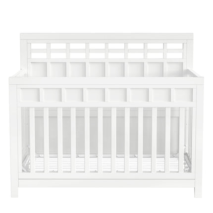 AO5- Certified Baby Safe Crib, Pine Solid Wood, Non-Toxic Finish, Snow White - Likeshoppe 