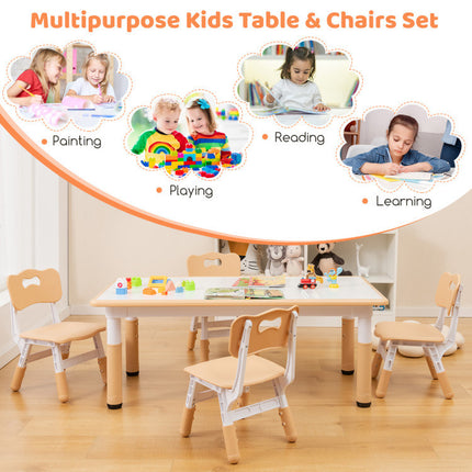 AV3- Kids Table and Chairs Set for 4 with Graffiti Desktop - Likeshoppe 