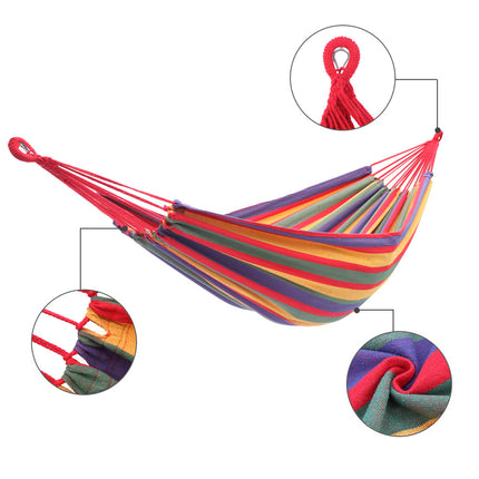 BK3- 200*150cm Portable Polyester & Cotton Hammock Four Red - Likeshoppe 