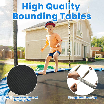 BA50- 8FT Trampoline with Safety Enclosure Net and Ladder Bounding Table; Trampoline Combo Jumping Trampoline Fitness - Likeshoppe 