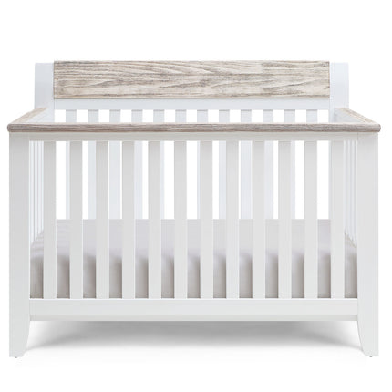 A012- Hayes 4-in-1 Convertible Crib White/Natural - Likeshoppe 