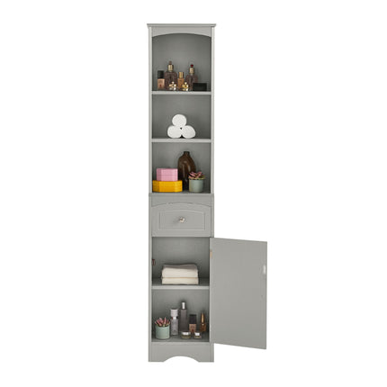 AN3- Tall Bathroom Cabinet;  Freestanding Storage Cabinet with Drawer;  MDF Board;  Adjustable Shelf - Likeshoppe 