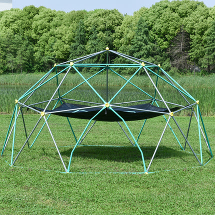 BB8- 10ft Geometric Dome Climber Play Center, Kids Climbing Dome Tower with Hammock, Rust & UV Resistant Steel Supporting 1000 LBS - Likeshoppe 