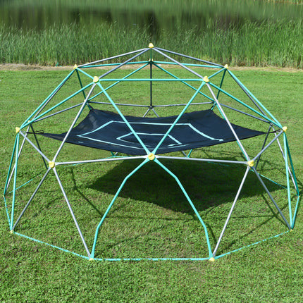 BB11-13ft Geometric Dome Climber Play Center, Kids Climbing Dome Tower with Hammock, Rust & UV Resistant Steel Supporting 1000 LBS - Likeshoppe 