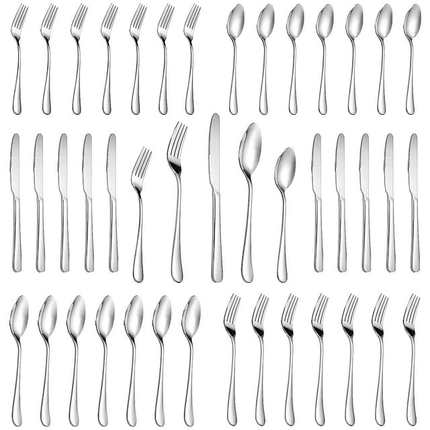 BP16- 30 Pieces Silverware Set, Stainless Steel Flatware Cutlery Set for 6, Fancy Tableware Eating Utensils for Home Kitchen Restaurant Hotel, Mirror Polish, Dishwasher Safe by Kosbon - Likeshoppe 