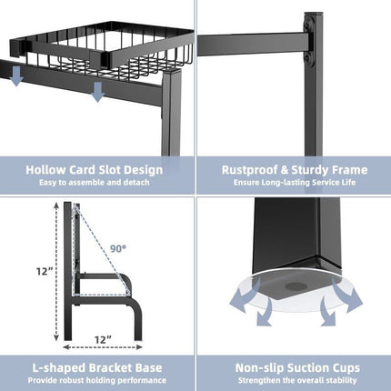 DL3-Adjustable Over Sink Dish Drying Rack with Hooks - Likeshoppe 