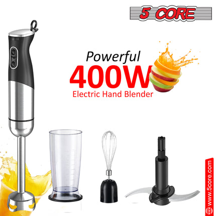 BQ5- 5 Core Handheld Blender 3 IN 1, Electric Hand Held Blenders 500W| Immersion 800ml Beaker & Whisk| 9 Speed Heavy Duty Stick, Stainless Steel Blades for Smoothies Puree Baby Food and Soups- HB1516 - Likeshoppe 