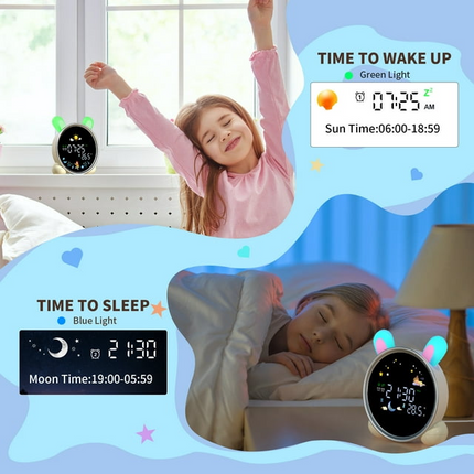 CH12- Hansang Alarm Clock for Kids, Ok to Wake Clock with Sleep Training, Rabbit Digital Alarm Clock with Night Light - Likeshoppe 