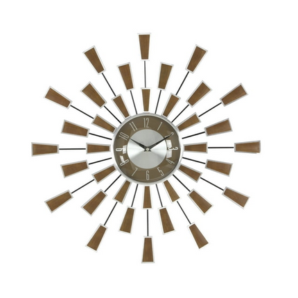 CG20- DecMode 22" Brown Metal Starburst Wall Clock - Likeshoppe 