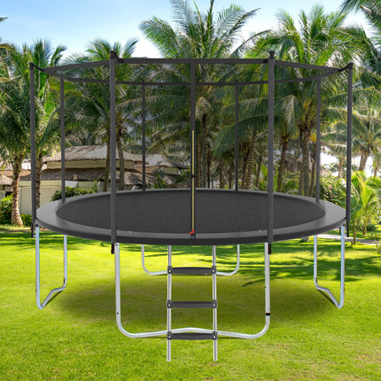 BA11- 16FT Trampoline with Safety Enclosure Net, Outdoor Trampoline with Heavy Duty Jumping Mat and Spring Cover Padding for Kids and Adults - Likeshoppe 