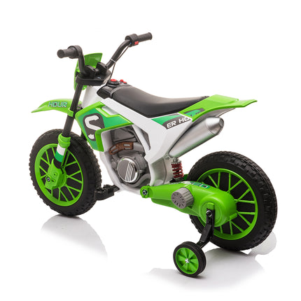 BH12- 12V Kids Ride on Toy Motorcycle, Electric Motor Toy Bike with Training Wheels for Kids 3-6, Green - Likeshoppe 