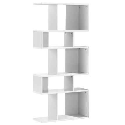 AT24- 5 Cubes Ladder Shelf Corner Bookshelf Display Rack Bookcase - Likeshoppe 