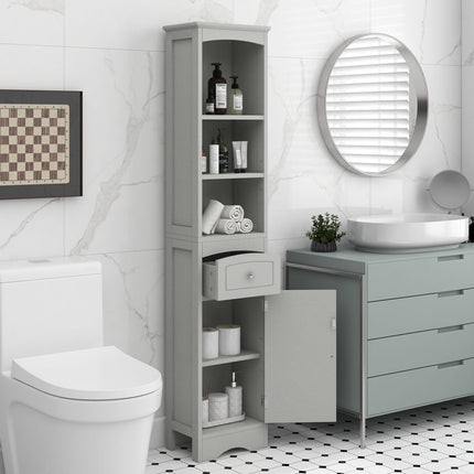 AN3- Tall Bathroom Cabinet;  Freestanding Storage Cabinet with Drawer;  MDF Board;  Adjustable Shelf - Likeshoppe 