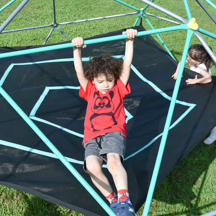 BB6- 12ft Geometric Dome Climber Play Center, Kids Climbing Dome Tower with Hammock, Rust & UV Resistant Steel Supporting 1000 LBS - Likeshoppe 