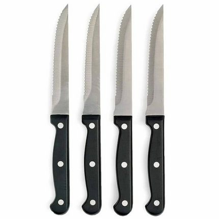 BN6- 4 Pc Stainless Knife Set Professional Serrated Steak Knives Kitchen Cutlery Tool - Likeshoppe 