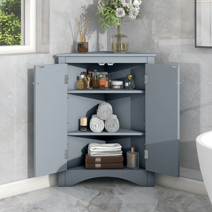 AM4- Triangle Bathroom Storage Cabinet with Adjustable Shelves;  Freestanding Floor Cabinet for Home Kitchen