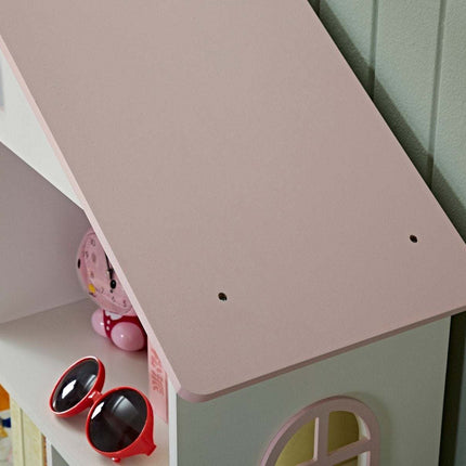 AT14- Kids Funnel Veronica Girls Pink Roof Dollhouse Bookcase - Likeshoppe 