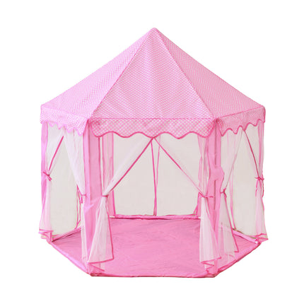 BE2-Outdoor Indoor Portable Folding Princess Castle Tent Kids Children Funny Play Fairy House Kids Play Tent(LED Star Lights) - Likeshoppe 