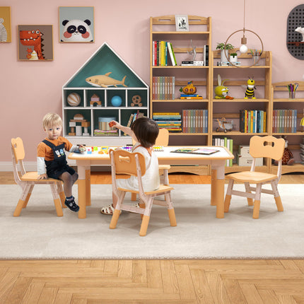 AV3- Kids Table and Chairs Set for 4 with Graffiti Desktop - Likeshoppe 