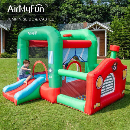 BC2- AirMyFun Bounce House for Kids 3-12 Inflatable Slide Jumping Bounce Castle Blow Up Toddler Bouncy House for Kids Outdoor with Slide and Blower Use for Indoor - Likeshoppe 