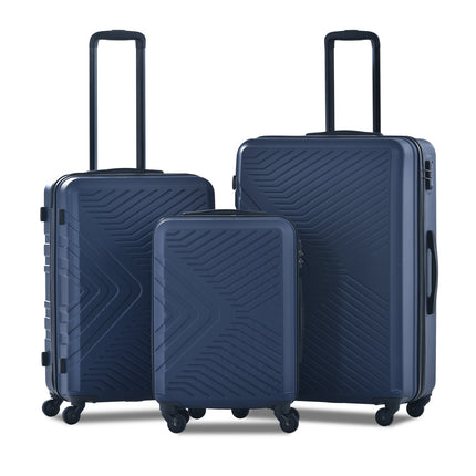 CA1- 3 Piece Luggage Sets ABS Lightweight Suitcase with Two Hooks;  Spinner Wheels;  TSA Lock;  (20/24/28)