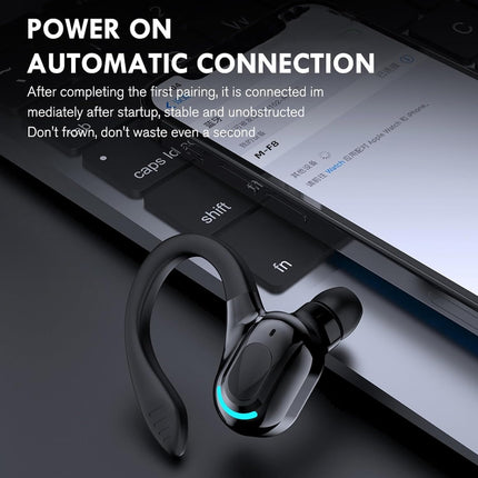 CD5- Bluetooth Earpiece, HiFi Stereo Sound Wireless Handsfree Headset with Charging Cable, Noise Reduction IPX4 Waterproof Earphones for Smartphones Laptop Trucker Driver - Likeshoppe 