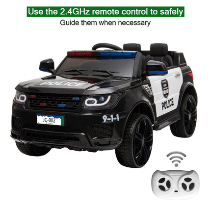 BH14- 12V Kids Police Ride On Car Electric Cars 2.4G Remote Control, LED Flashing Light, Music & Horn. - Likeshoppe 