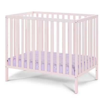 AO10- Palmer 3-in-1 Convertible Mini Crib Pastel Pink w/ Mattress Pad - Likeshoppe 