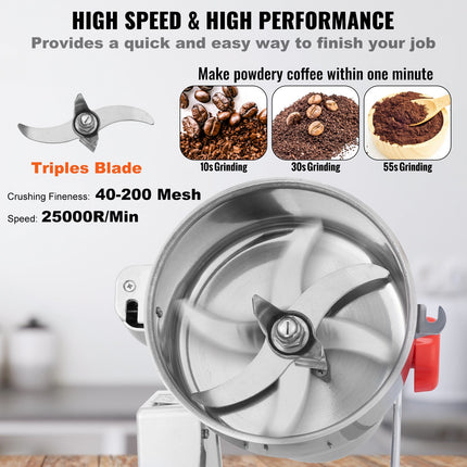 BS7- 2500g Commercial Spice Grinder Electric Grain Mill Grinder High Speed - Likeshoppe 