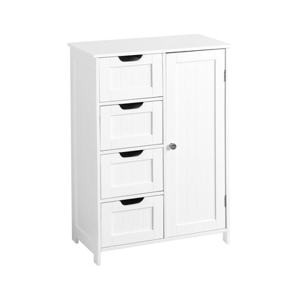 AM2- White Bathroom Storage Cabinet, Floor Cabinet with Adjustable Shelf and Drawers - Likeshoppe 