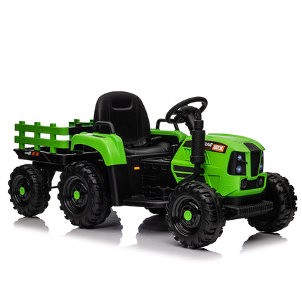 BH20- Ride on Tractor with Trailer,12V Battery Powered Electric Tractor Toy w/Remote Control,electric car for kids,Three speed adjustable,Power display, USB,MP3 ,Bluetooth,LED light,Two-point safety belt - Likeshoppe 