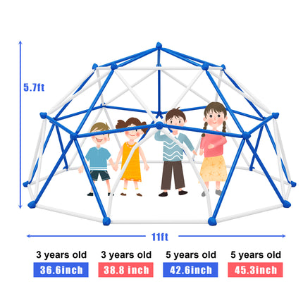 BB10- 11ft Geometric Dome Climber Play Center, Kids Climbing Dome Tower, Rust & UV Resistant Steel Supporting 900 LBS - Likeshoppe 