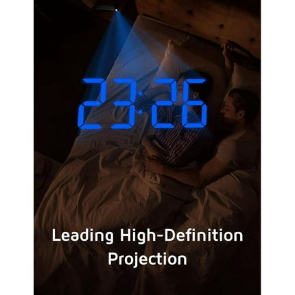 CH8- Mpow Projection Alarm Clock, Digital Clock with 180° Rotatable Projector, 3-Level Brightness, Progressive Volume, USB Charger, Battery Backup, 9mins Snooze, 12/24H, Digital Alarm Clock for Bedroom - Likeshoppe 