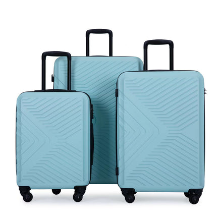 CA1- 3 Piece Luggage Sets ABS Lightweight Suitcase with Two Hooks;  Spinner Wheels;  TSA Lock;  (20/24/28)