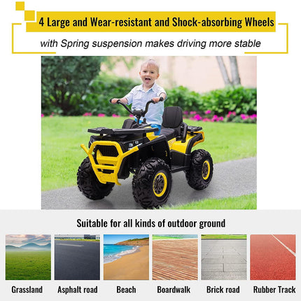 BH28-12V Kids Electric 4-Wheeler ATV Quad Ride On Car with LED Light, Music, Horn, USB/TF/MP3 - Likeshoppe 