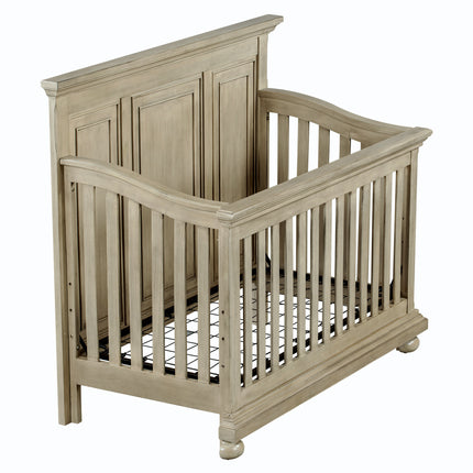 A015- Traditional Farmhouse Style 4-in-1 Full Size Convertible Crib - Converts to Toddler Bed, Daybed and Full-Size Bed, Stone Gray - Likeshoppe 