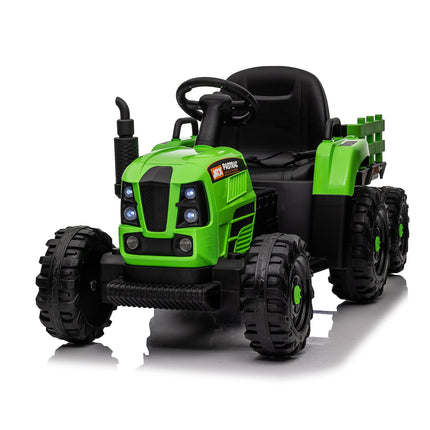 BH20- Ride on Tractor with Trailer,12V Battery Powered Electric Tractor Toy w/Remote Control,electric car for kids,Three speed adjustable,Power display, USB,MP3 ,Bluetooth,LED light,Two-point safety belt - Likeshoppe 