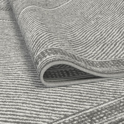 AQ18- Benzara Gray Viscose Area Rug 5x8 - Likeshoppe 