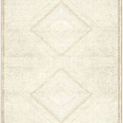 AQ20- Benzara Beige and White Viscose Area Rug 5x8 - Likeshoppe 