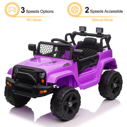 BH17- LEADZM Dual Drive 12V 4.5A.h with 2.4G Remote Control Jeep Purple - Likeshoppe 