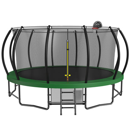 BA34- 15FT Trampoline with Basketball Hoop - Recreational Trampolines with Ladder ,Shoe Bag and Galvanized Anti-Rust Coating - Likeshoppe 