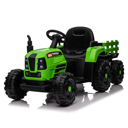 BH20- Ride on Tractor with Trailer,12V Battery Powered Electric Tractor Toy w/Remote Control,electric car for kids,Three speed adjustable,Power display, USB,MP3 ,Bluetooth,LED light,Two-point safety belt - Likeshoppe 