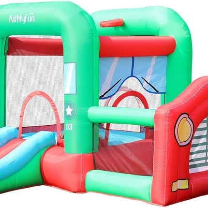 BC2- AirMyFun Bounce House for Kids 3-12 Inflatable Slide Jumping Bounce Castle Blow Up Toddler Bouncy House for Kids Outdoor with Slide and Blower Use for Indoor - Likeshoppe 