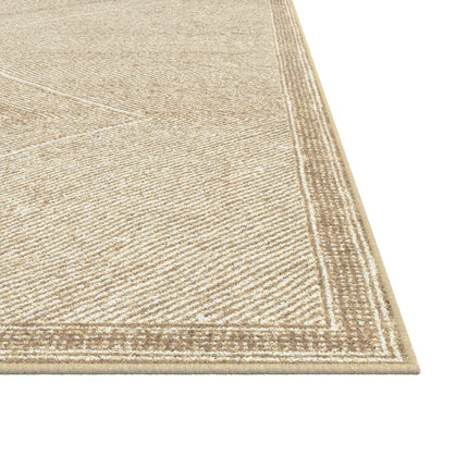 AQ20- Benzara Beige and White Viscose Area Rug 5x8 - Likeshoppe 