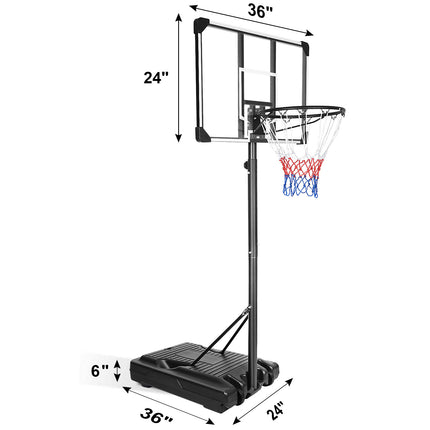 BG7- Portable Basketball Hoop & Goal Basketball Stand Height Adjustable 6.2-8.5ft with 35.4Inch Transparent Backboard & Wheels for Youth Teenagers Outdoor Indoor Basketball Goal Game Play - Likeshoppe 